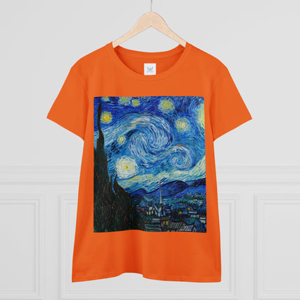 The Starry Night by Vincent Van Gogh Women's Midweight Cotton Tee