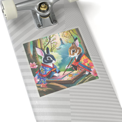 Fairy Animals Writing Wishes  Kiss-Cut Stickers (4 Sizes)