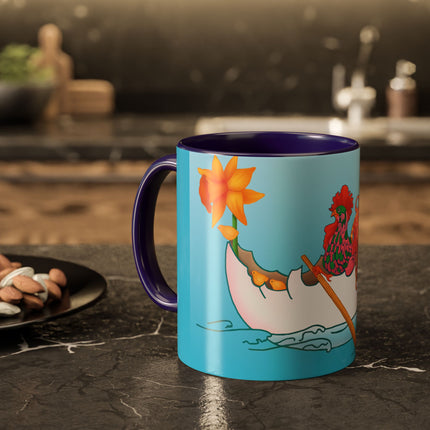 A Rooster's Seafaring Adventure Colorful Mugs, 11oz