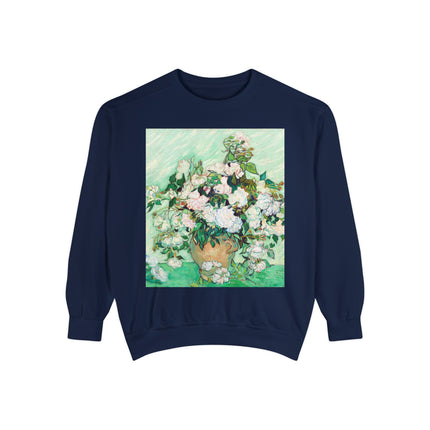 Roses by Vincent Van Gogh Unisex Garment-Dyed Sweatshirt