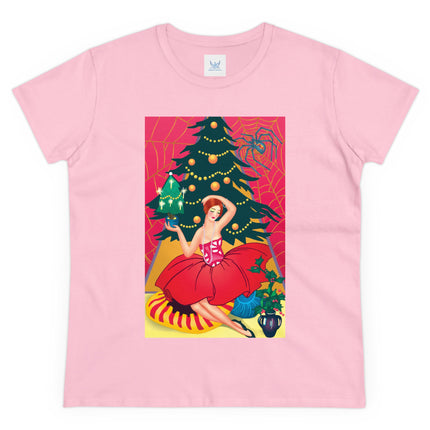 Art Deco Christmas Enchantment Women's Midweight Cotton Tee