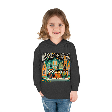 Night of the Trick-or-Treating Owlets Toddler Pullover Fleece Hoodie