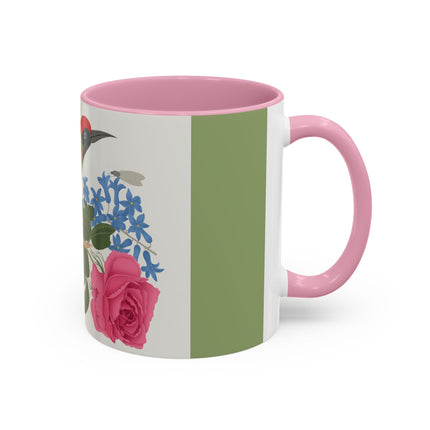 Woodpecker & Rose Colorful Mugs – Vibrant Spring & Bold Beauty