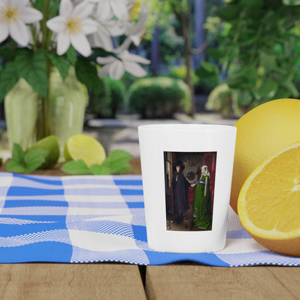 Arnolfini Portrait by Jan Van Eyck Ceramic Shot Glass
