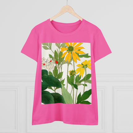 Clerodendrum & Rudbeckia Flower by Tanigami Kônan Women's Midweight Cotton Tee