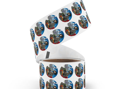 Elegant Winter Woman in Sleigh Round Sticker Label Rolls