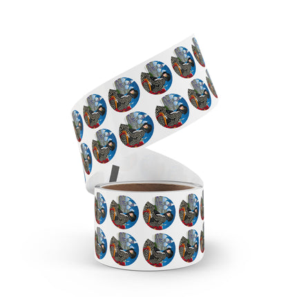 Elegant Winter Woman in Sleigh Round Sticker Label Rolls