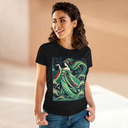 Mermaid Queen Rising from the Deep Cotton Tee