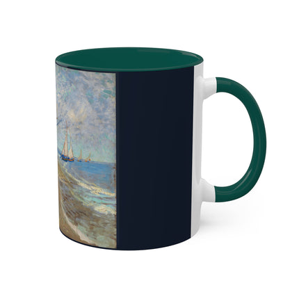 Fishing Boats on the Beach at Saintes-Maries by Vincent Van Gogh Colorful Mugs, 11oz