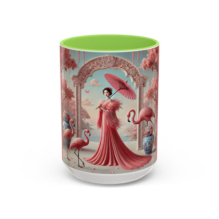 Petals, Porcelain, and Flamingos Colorful Mugs (11oz, 15oz)