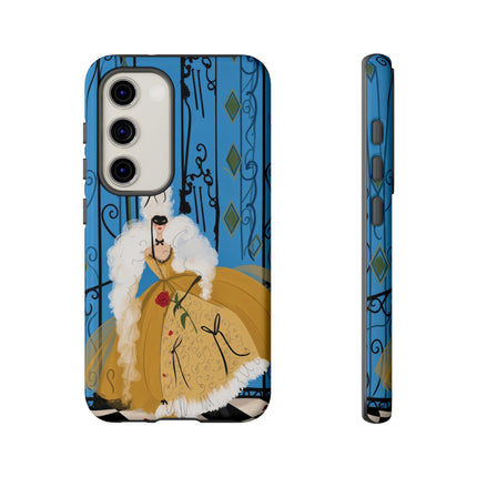 🎭🌹 The Lady At The Masquerade Gates Phone Case – Art Deco Fashion Illustration