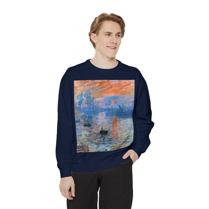 Sunrise by Claude Monet Unisex Garment-Dyed Sweatshirt