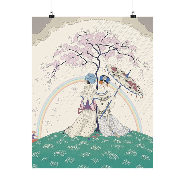 🌸🌈 The Ladies Of The Rainbow Garden Matte Vertical Poster – Art Deco Spring Romance