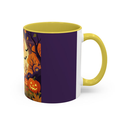 🌕🍂 Autumn Song Beneath The Harvest Moon Colorful Mug – Whimsical Halloween Charm