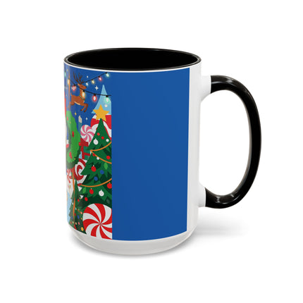 🦌🍬 The Lady Of The Peppermint Christmas Garden Colorful Mug – Colorful Art Deco Holiday Fantasy