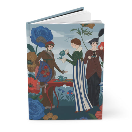 🫖🌹 The Garden Tea Society Hardcover Journal – Art Deco Fashion Illustration