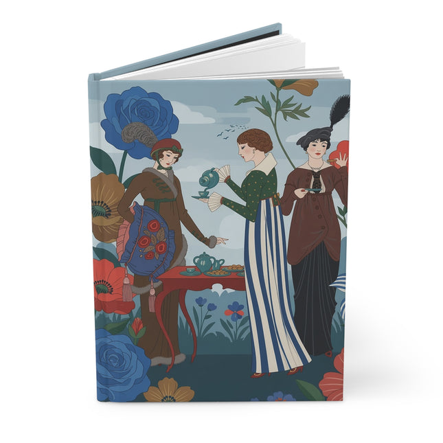 🫖🌹 The Garden Tea Society Hardcover Journal – Art Deco Fashion Illustration