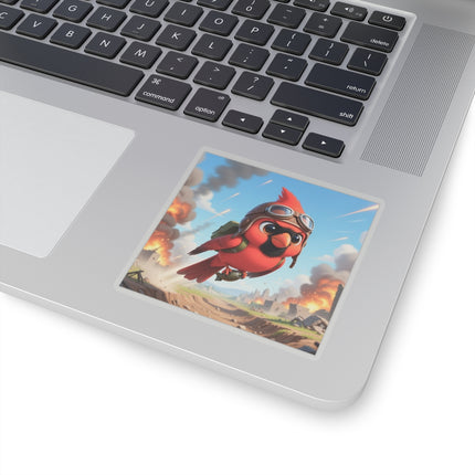 🐦✈️ The Cardinal Dive Bomber Kiss-Cut Sticker – Bold Flight & Fearless Adventure