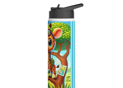 Giraffe Lookout Stainless Steel Water Bottle, Standard Lid