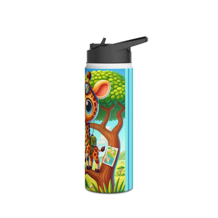 Giraffe Lookout Stainless Steel Water Bottle, Standard Lid