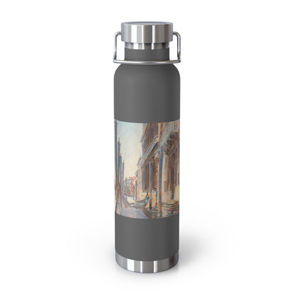 Gondola Moorings on the Grand Canal by John Singer Sargent Copper Vacuum Insulated Bottle, 22oz