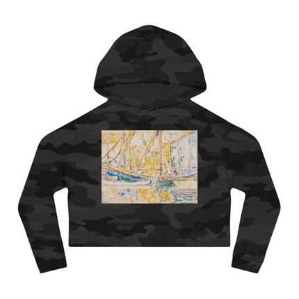 Saint-Tropez by Paul Signac Women’s Cropped Hooded Sweatshirt