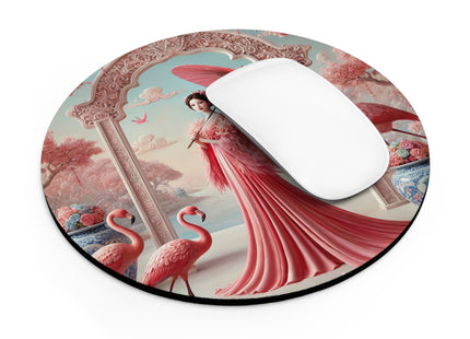 Petals, Porcelain, and Flamingos Mouse Pad