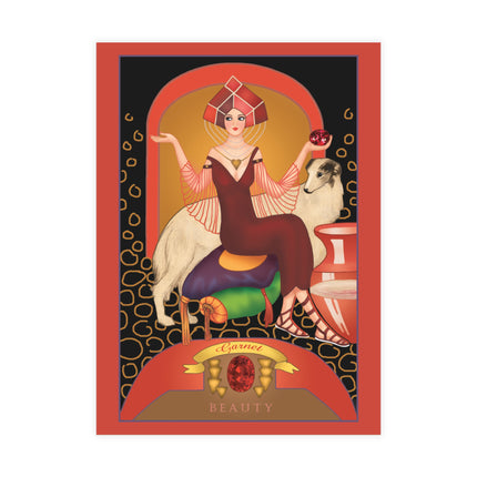 January & Garnet (from the Gem Series) by Sofia Chiostri Postcards (envelopes included) - Bundles of 10, 30, 50 Pieces