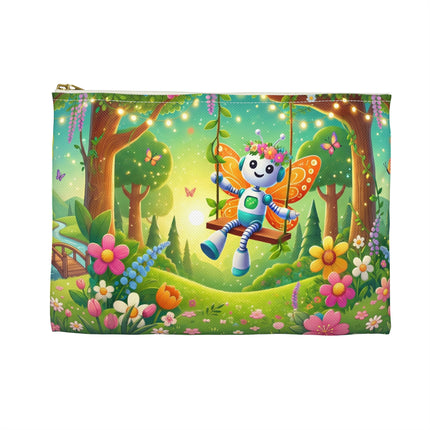 Robot Fairy Accessory Pouch – Whimsical Wonder & Blossom Magic