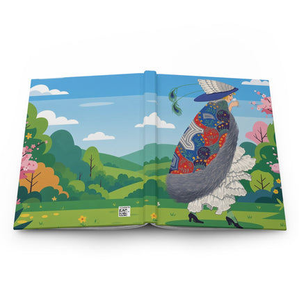 🦚🌸 The Lady Of The Peacock Garden Hardcover Journal – Art Deco Fashion Elegance