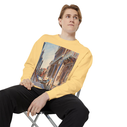Gondola Moorings on the Grand Canal by John Singer Sargent Unisex Garment-Dyed Sweatshirt