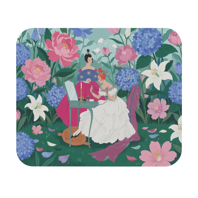 🌸💎 The Garden Dressing Table Mouse Pad – Art Deco Floral Elegance