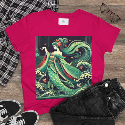 Mermaid Queen Rising from the Deep Cotton Tee