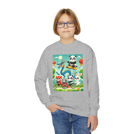 Rolling Along Together Youth Crewneck Sweatshirt – Friendship, Motion & Joyful Adventure