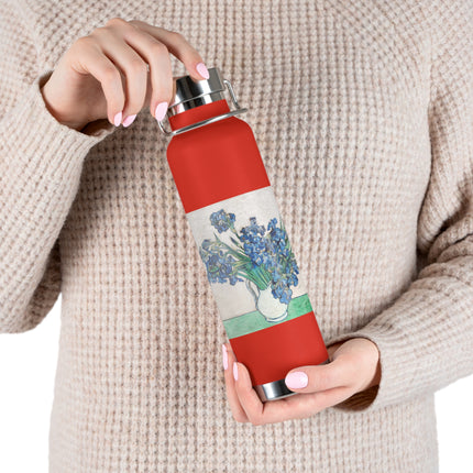 Irises by Vincent Van Gogh Copper Vacuum Insulated Bottle, 22oz