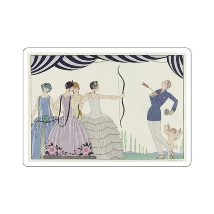 Visez au coeur, belles dames! by George Barbier Kiss-Cut Stickers (4 Sizes)