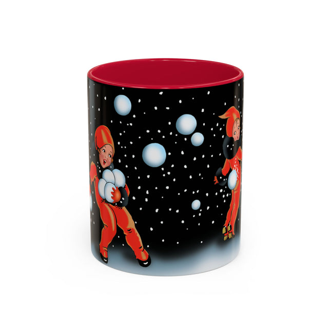 A Festive Snowball Toss Colorful Mugs (11oz, 15oz)