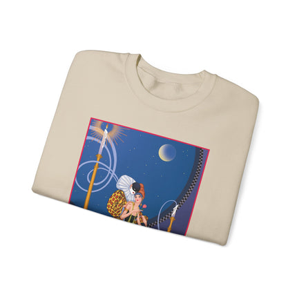 Smoke and Secrets: A Glamorous Encounter in Prohibition Era Heavy Blend™ Crewneck Sweatshirt