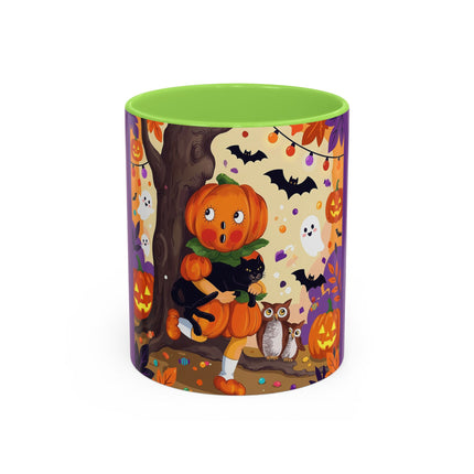 🎃🐈‍⬛ The Pumpkin Child’s Halloween Parade Colorful Mug – Whimsical Storybook Charm