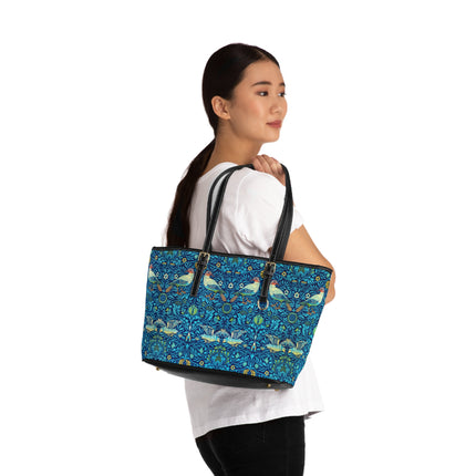 Birds by William Morris PU Leather Shoulder Bag