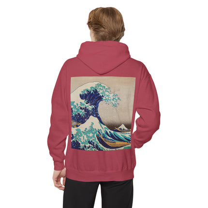 The Great Wave off Kanagawa by Katsushika Hokusai Unisex Garment-Dyed Hoodie