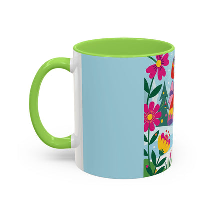 🌸🎄 Christmas In The Winter Garden Colorful Mug – Whimsical Holiday Fantasy