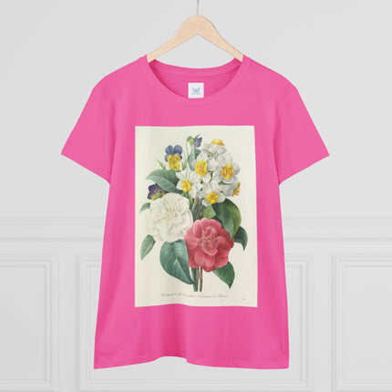 Choix des plus belles fleurs, Plate 015 by Pierre Joseph Redouté Women's Midweight Cotton Tee