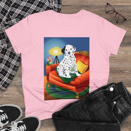 A Dalmatian's Cozy Corner Women's Midweight Cotton Tee