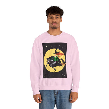 A Witch’s Moonlit Flight Unisex Heavy Blend™ Crewneck Sweatshirt