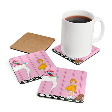 Easter Joy in Deco Hues Corkwood Coaster Set