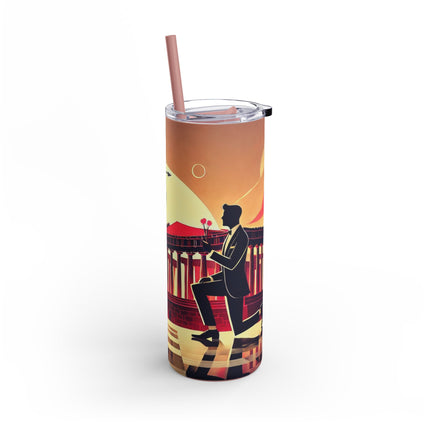 Art Deco Valentine's Romance Skinny Matte Tumbler, 20oz