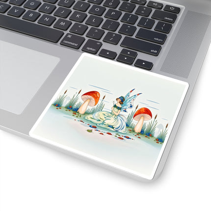 🧚🍄 The Fairy Of The Scarlet Mushrooms Kiss-Cut Stickers – Art Deco Woodland Fantasy