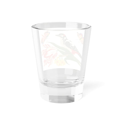 Woodpecker & Tulip Shot Glass – Vibrant Spring & Bold Beauty