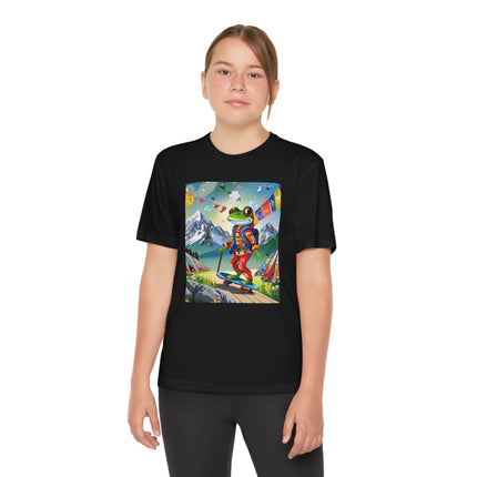 Skateboarding Frog Youth Competitor Tee – Whimsical Adventure & Playful Energy